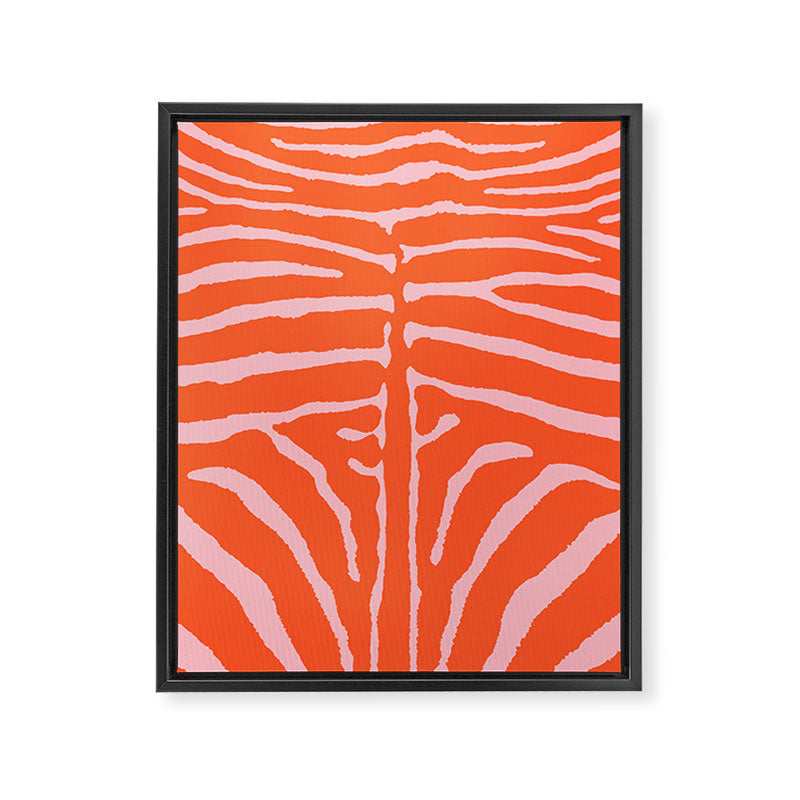 Zebra Orange and Pink 241 Framed Canvas Print Gallery Image 8