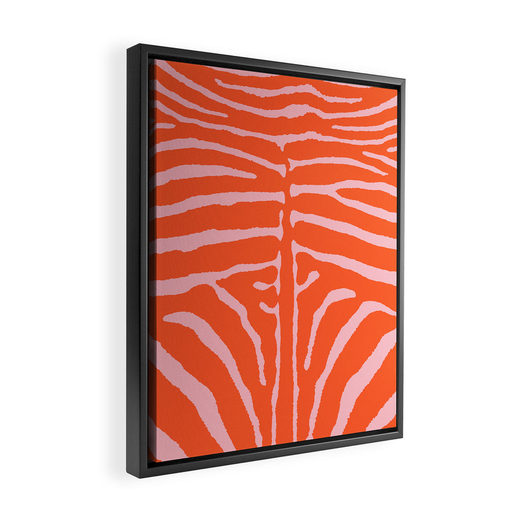 Zebra Orange and Pink 241 Framed Canvas Print Gallery Image 2