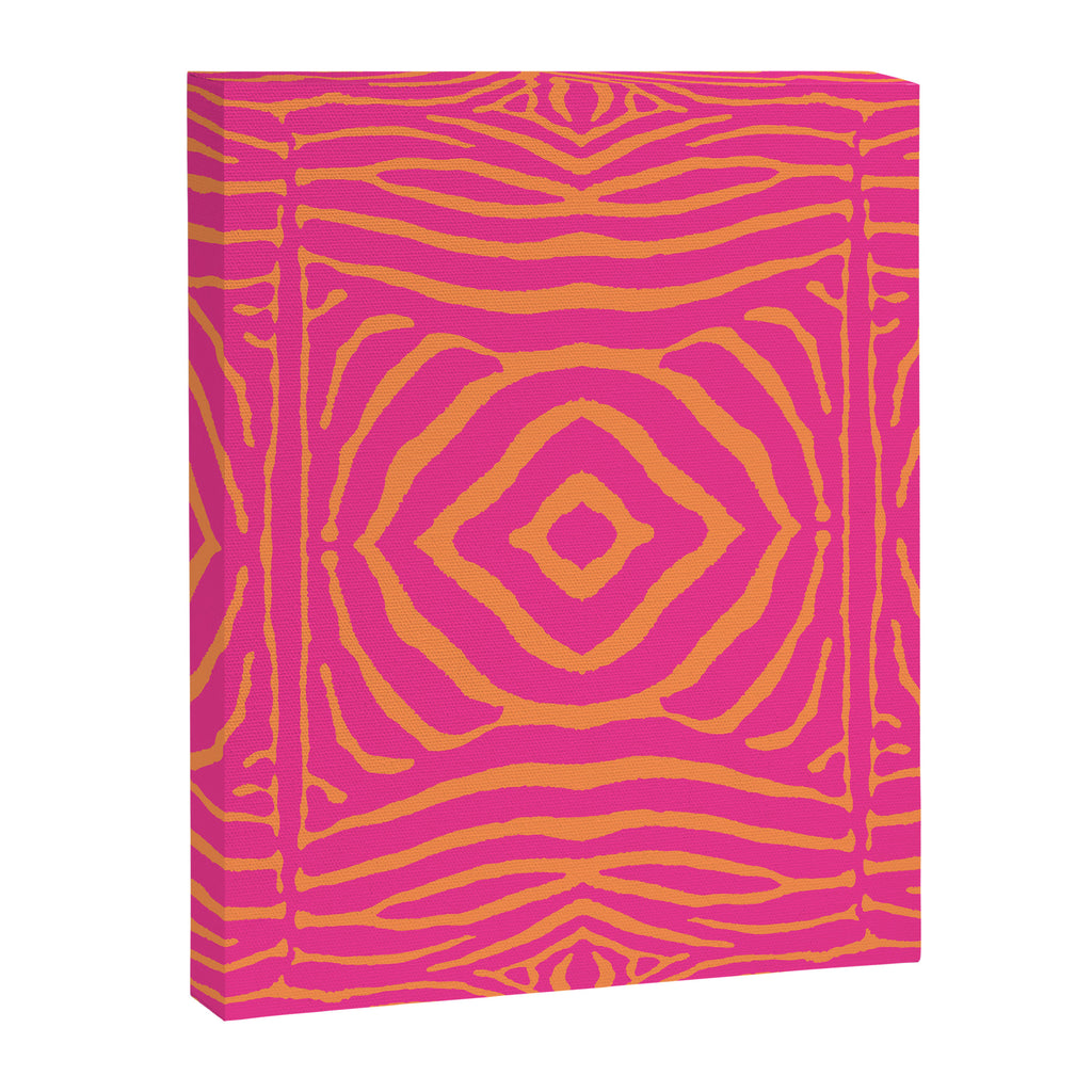 Zebra Pattern | Zebra Stripes | Zebra Pink and Orange Stripes 744 Canvas Print Gallery Image 8