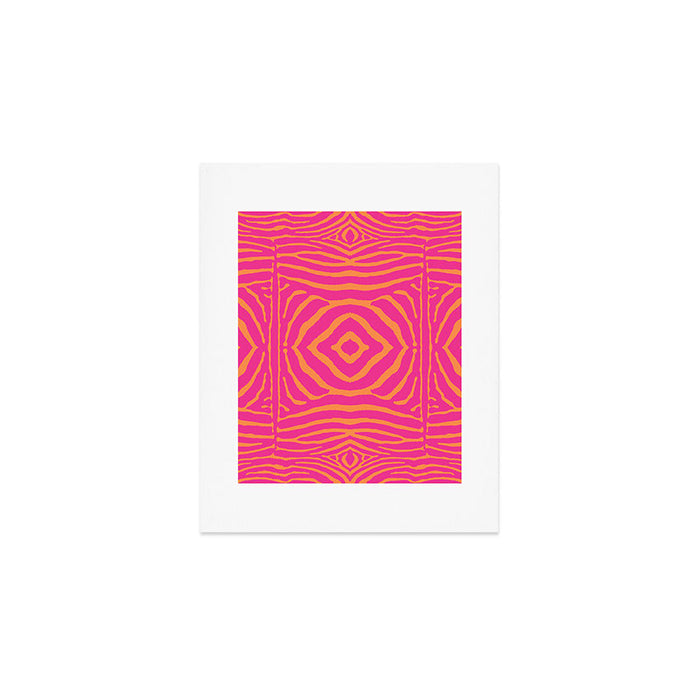 Zebra Pattern | Zebra Stripes | Zebra Pink and Orange Stripes 744 Art Print Gallery Image 1