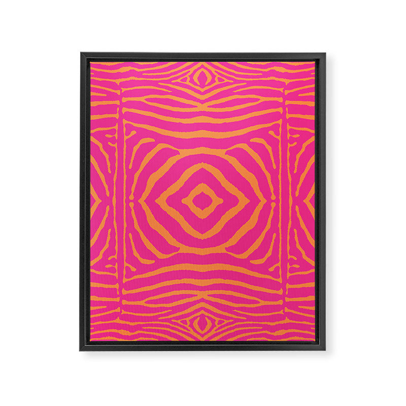 Zebra Pattern | Zebra Stripes | Zebra Pink and Orange Stripes 744 Framed Canvas Print Gallery Image 8