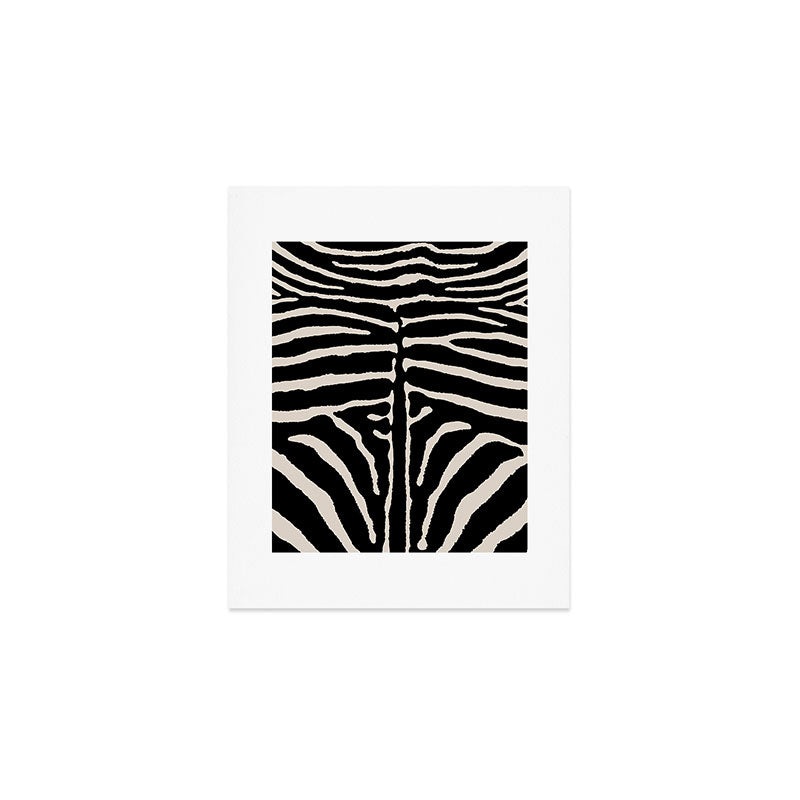 Zebra Wild Animal Print 237 Black and Linen White Art Print Gallery Image 1