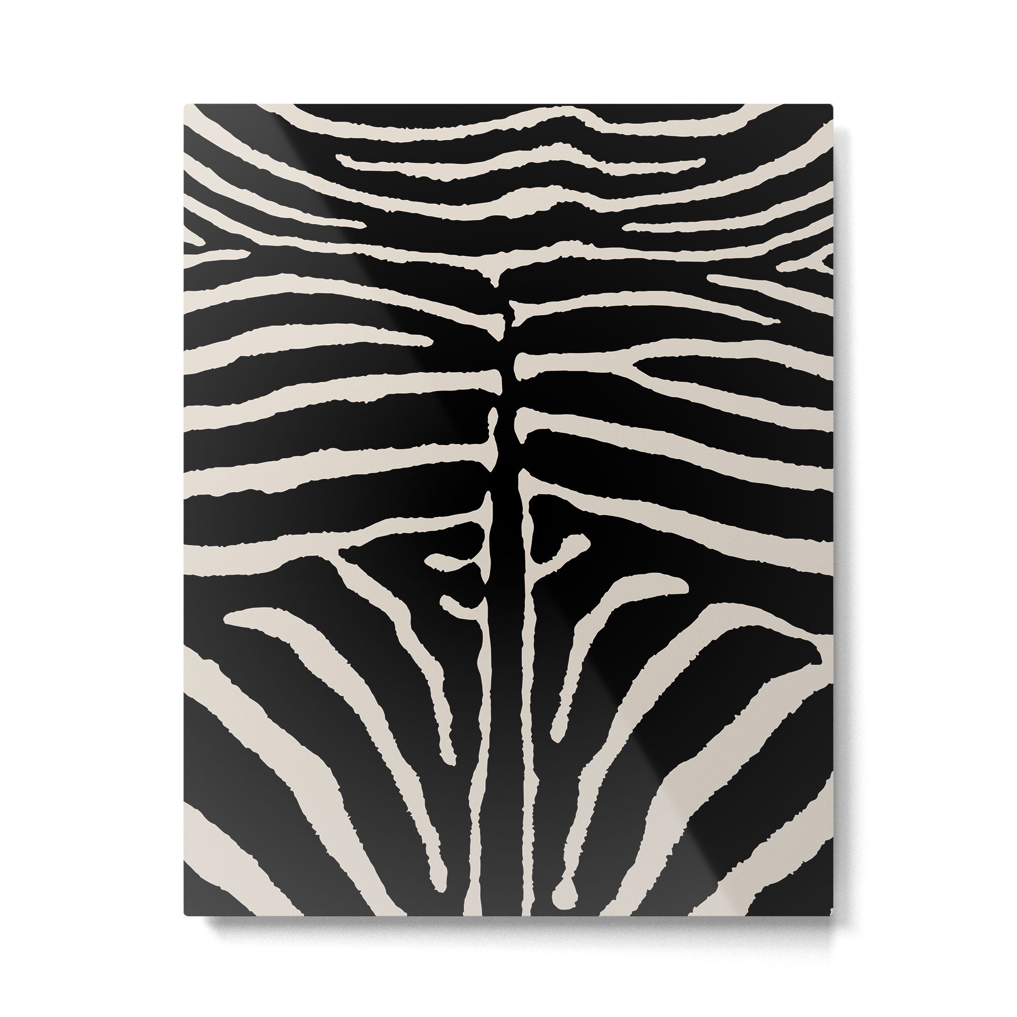 Zebra Wild Animal Print 237 Black and Linen White Metal Print Gallery Image 6