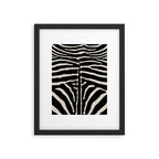 Zebra Wild Animal Print 237 Black and Linen White Framed Art Print Gallery Image 6