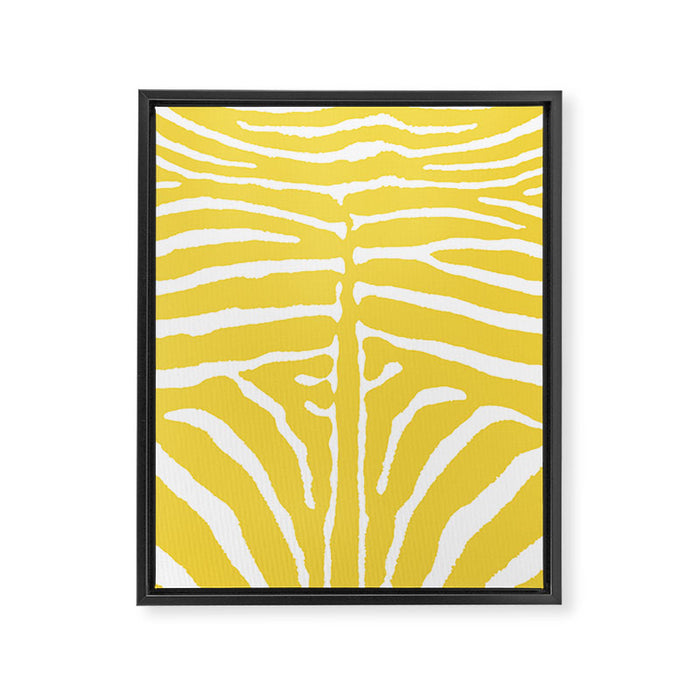 Zebra Wild Animal Print 240 Yellow Framed Canvas Print Gallery Image 1