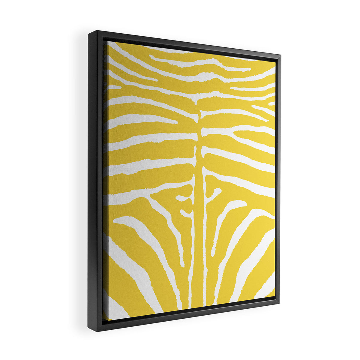 Zebra Wild Animal Print 240 Yellow Framed Canvas Print Gallery Image 2