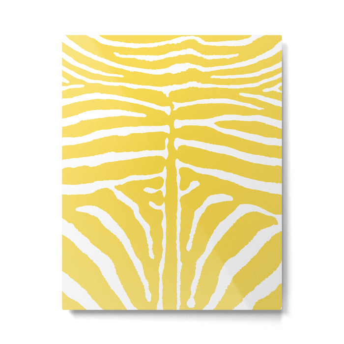 Zebra Wild Animal Print 240 Yellow Metal Print Gallery Image 1