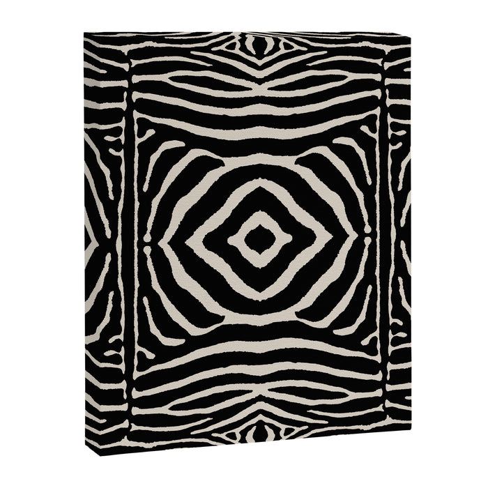 Zebra Wild Animal Print 724 Black and Linen White Canvas Print Gallery Image 1