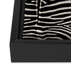 Zebra Wild Animal Print 724 Black and Linen White Framed Canvas Print Gallery Image 3