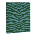 Zebra Wild Animal Print Green and Blue Canvas Print Gallery Image 8