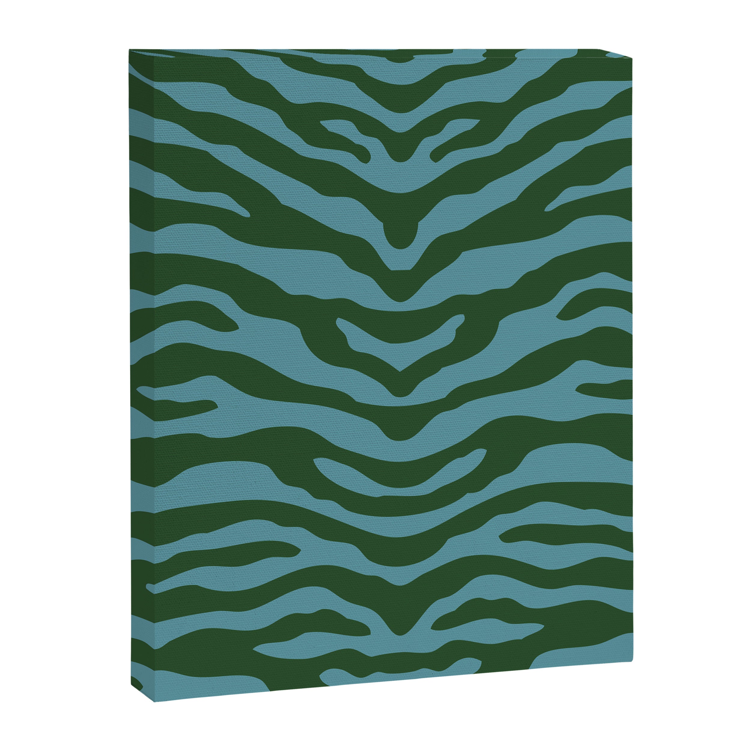 Zebra Wild Animal Print Green and Blue Canvas Print Gallery Image 8