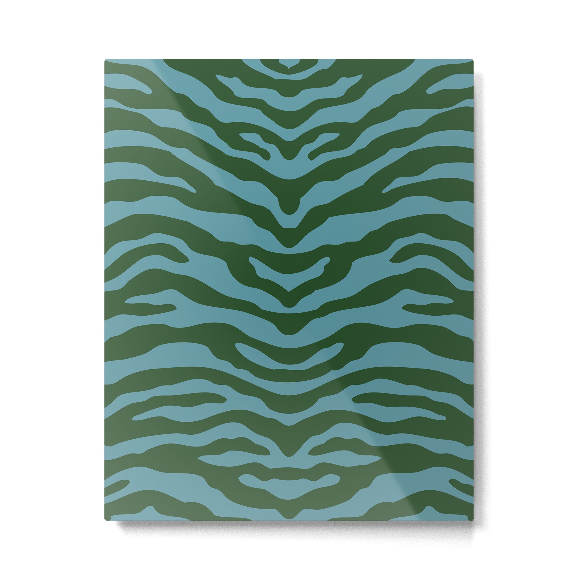 Zebra Wild Animal Print Green and Blue Metal Print Gallery Image 6
