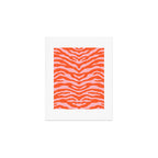 Zebra Wild Animal Print Orange and Pink Art Print Gallery Image 1