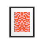 Zebra Wild Animal Print Orange and Pink Framed Art Print Gallery Image 6