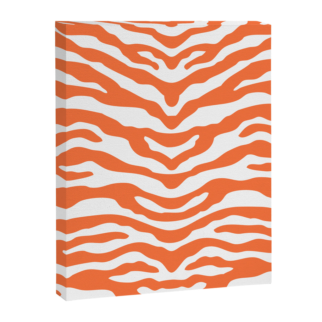 Zebra Wild Animal Print Orange Canvas Print Gallery Image 8