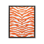 Zebra Wild Animal Print Orange Framed Canvas Print Gallery Image 8