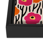Floral  Pattern Hot Pink and Orange Framed Canvas Print Gallery Image 3