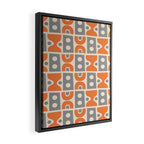 Funky Mid Century Modern Pattern 694 Orange and Gray Framed Canvas Print Gallery Image 2