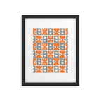 Funky Mid Century Modern Pattern 694 Orange and Gray Framed Art Print Gallery Image 6