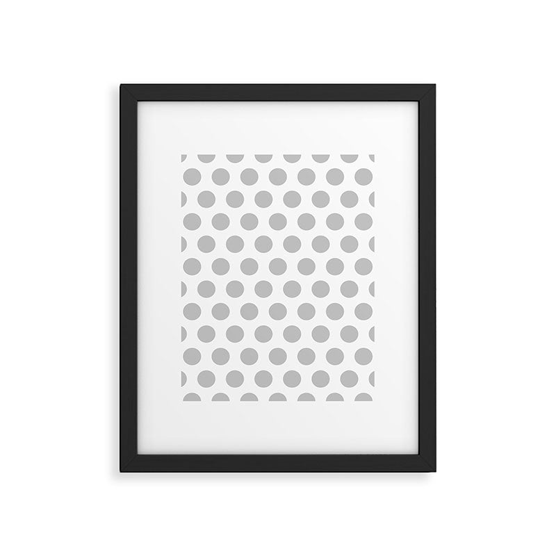 Gray and White Polka Dots 771 Framed Art Print Gallery Image 6