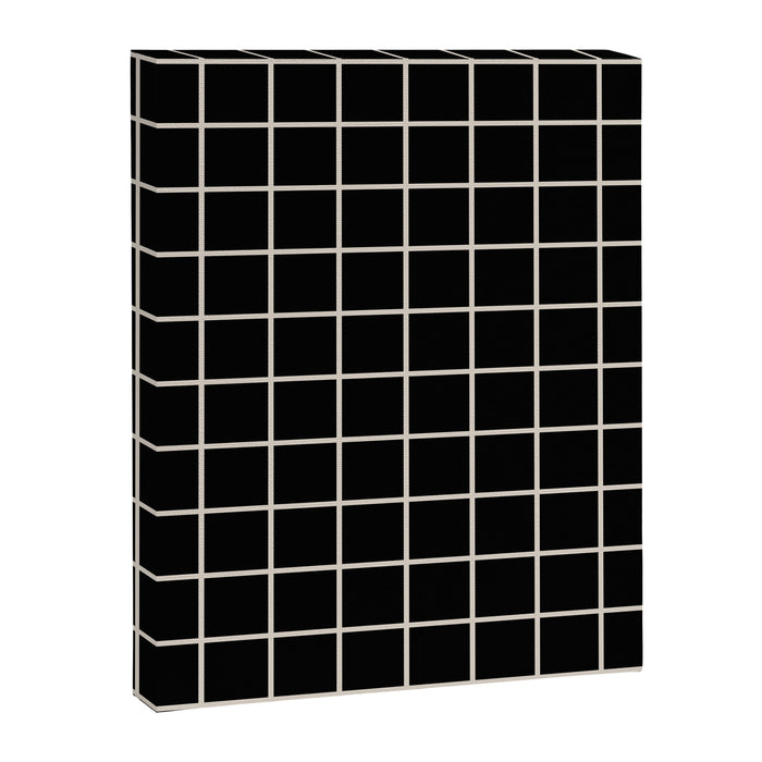 Grid Pattern Black and Linen White Canvas Print Gallery Image 1