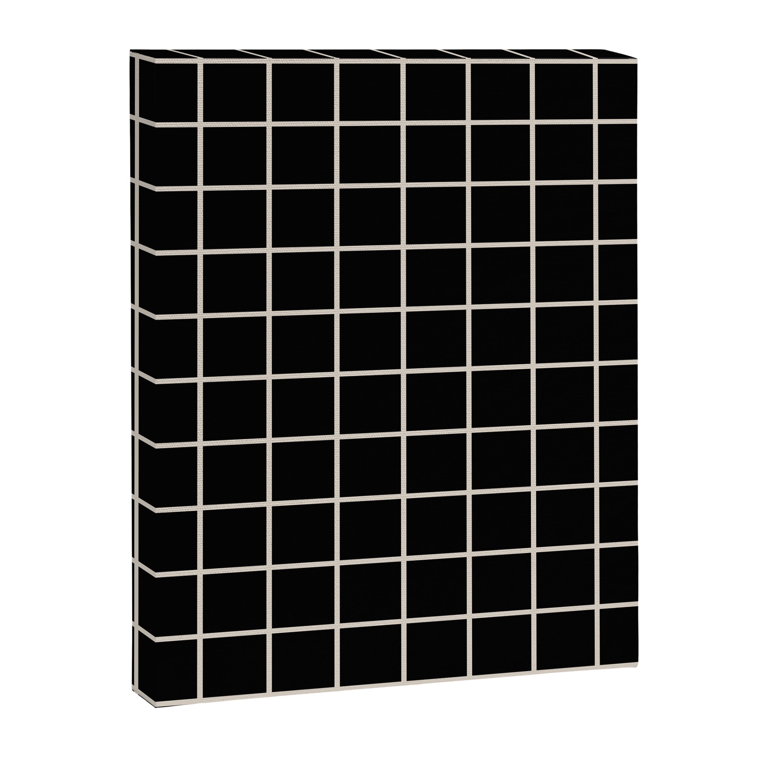 Grid Pattern Black and Linen White Canvas Print Gallery Image 8