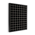 Grid Pattern Black and Linen White Framed Canvas Print Gallery Image 2