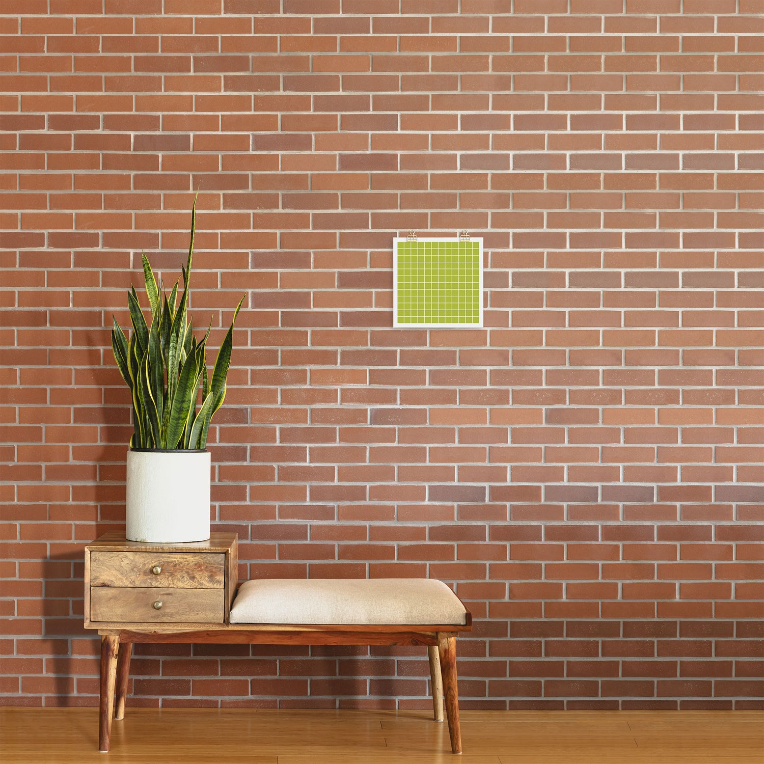 Grid Pattern Chartreuse 2 Art Print Gallery Image 2