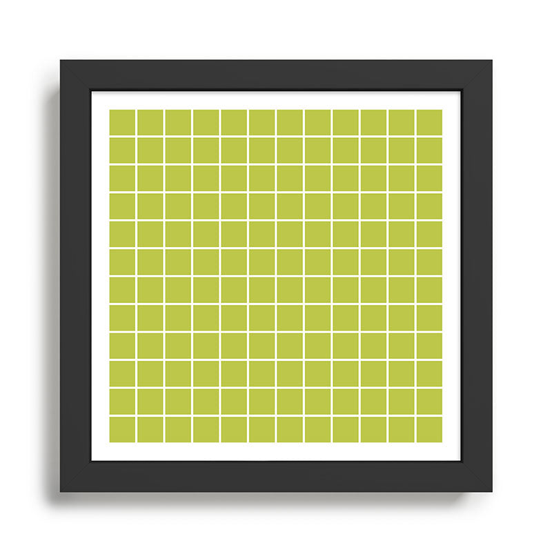 Grid Pattern Chartreuse 2 Framed Art Print Gallery Image 1