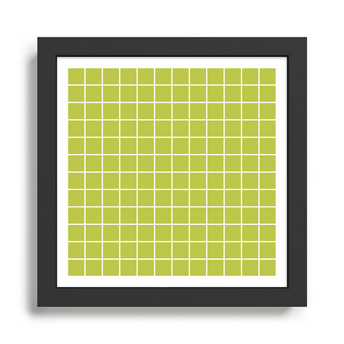 Grid Pattern Chartreuse 2 Framed Art Print Gallery Image 1
