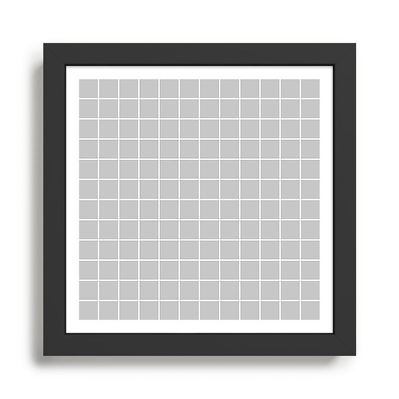 Grid Pattern Gray 2 Framed Art Print Gallery Image 1