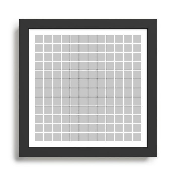 Grid Pattern Gray 2 Framed Art Print Gallery Image 1