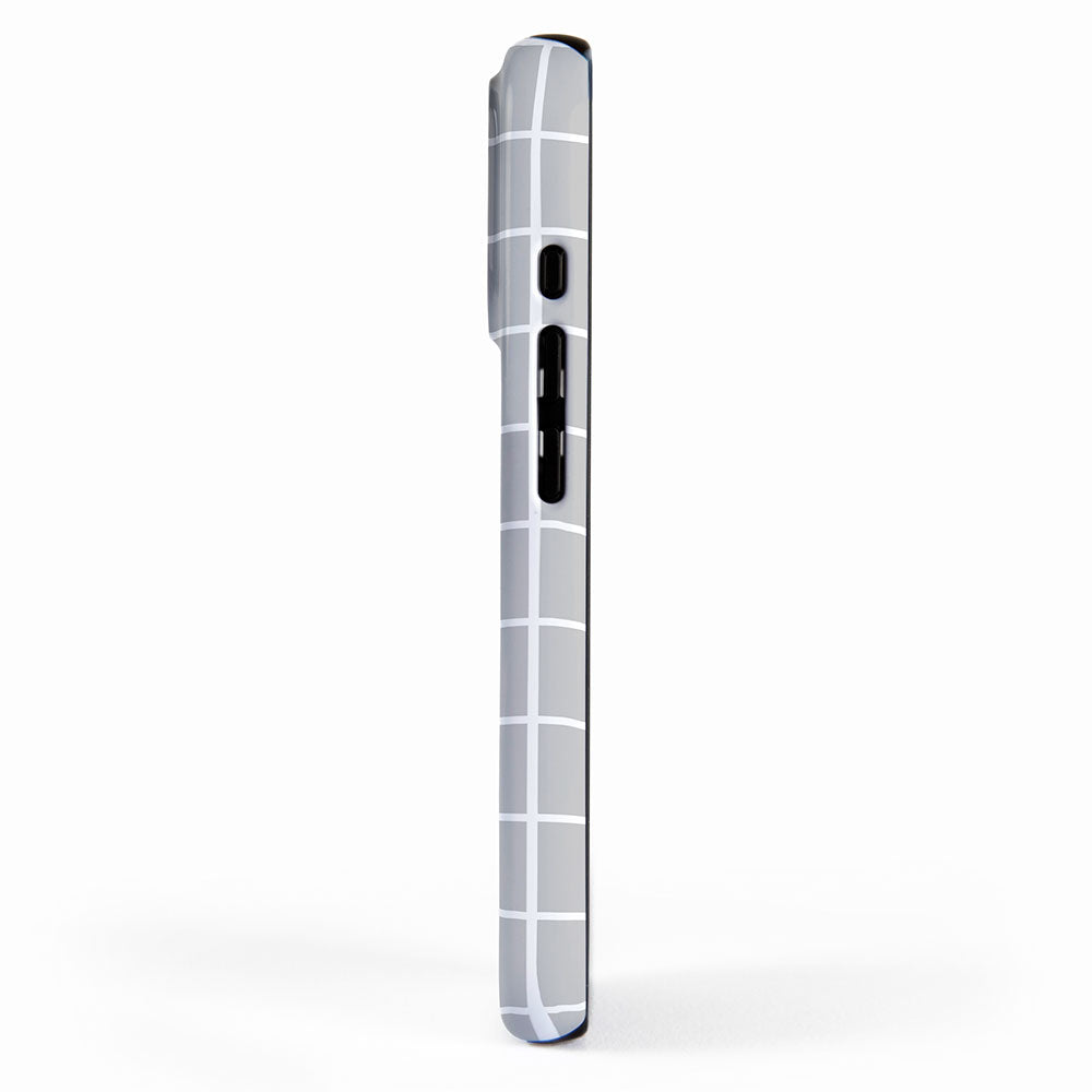 Grid Pattern Gray 2 iPhone Case Gallery Image 2