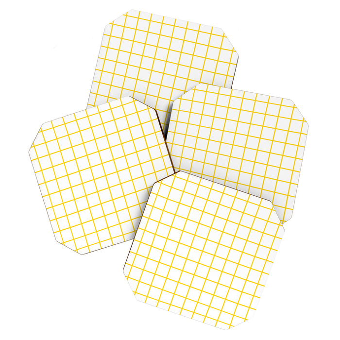Grid Pattern Yellow Coaster Gallery Image 1