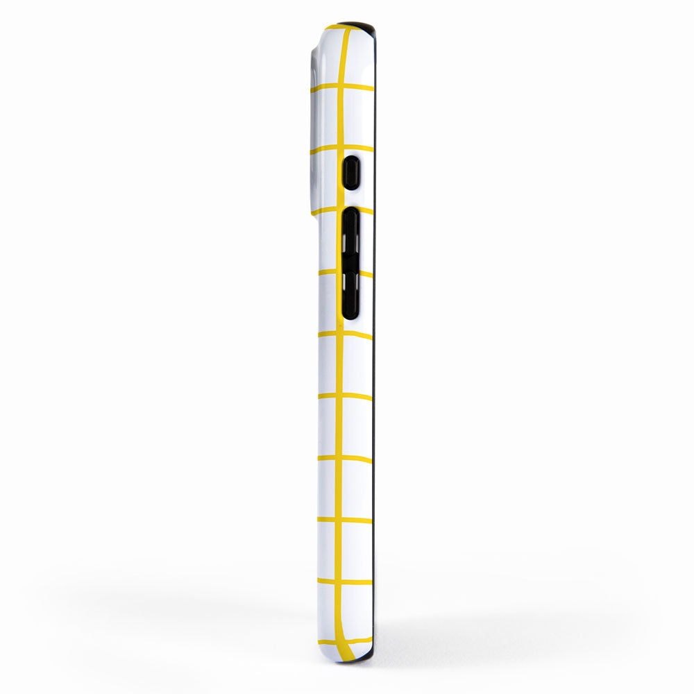 Grid Pattern Yellow iPhone Case Gallery Image 2