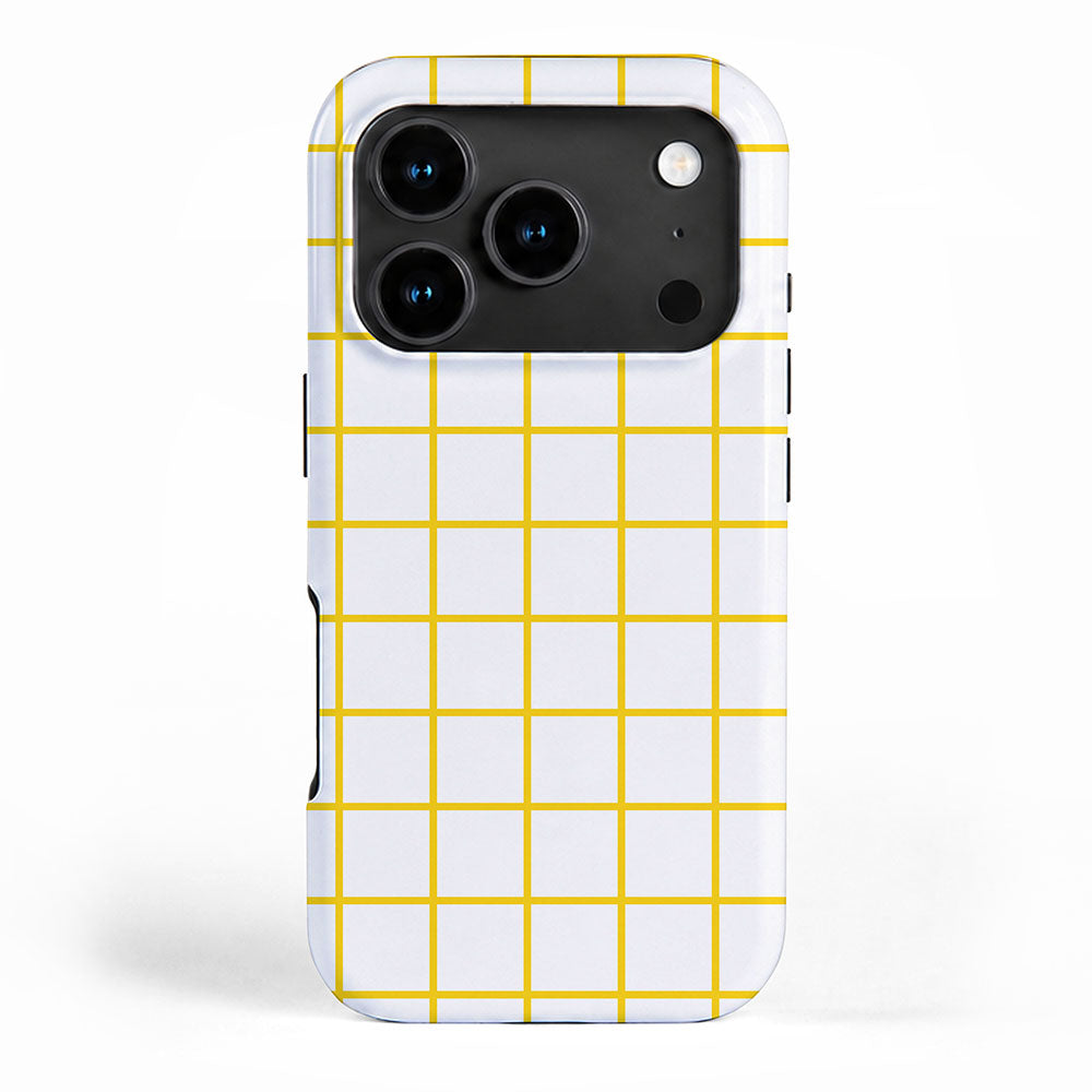 Grid Pattern Yellow iPhone Case Gallery Image 1