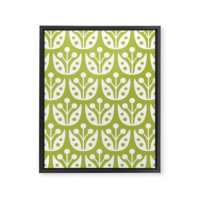 Mid Century Flower Pattern 5 Framed Canvas Print Gallery Image 1
