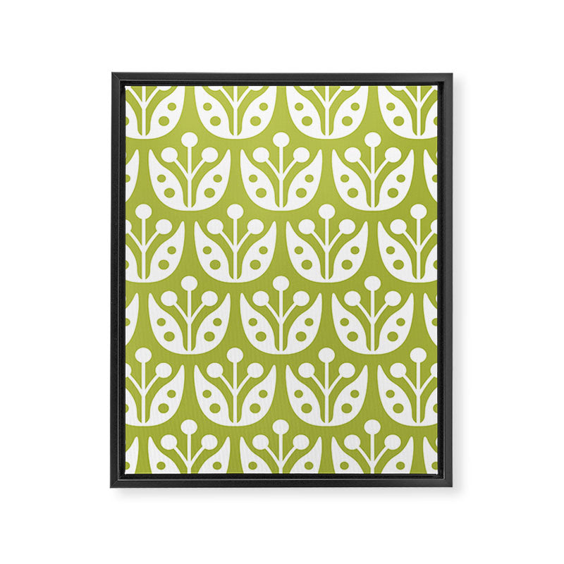 Mid Century Flower Pattern 5 Framed Canvas Print Gallery Image 8