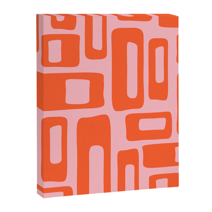 Mid Century Modern Abstract 921 Mid Mod Orange and Pink Canvas Print Gallery Image 1