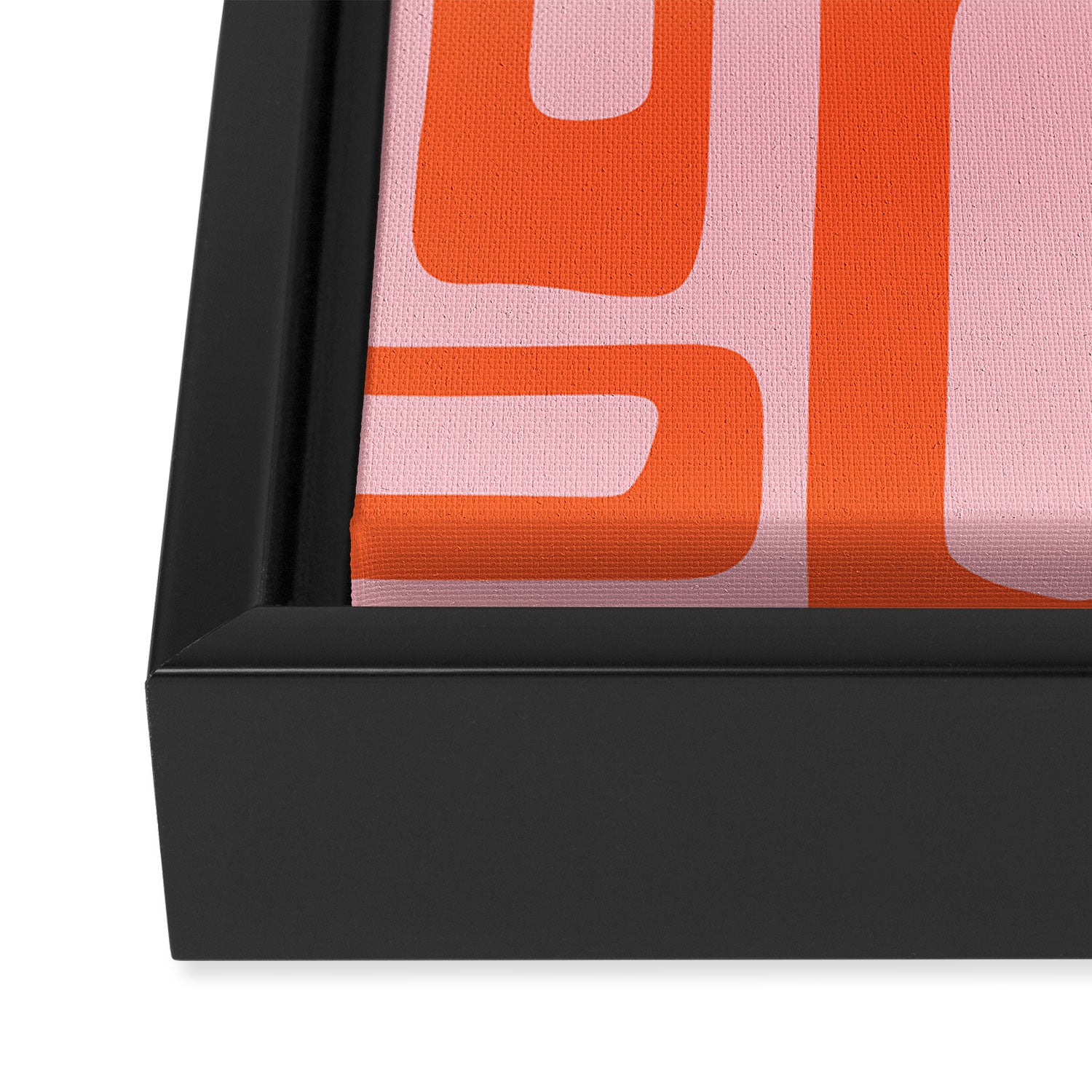 Mid Century Modern Abstract 921 Mid Mod Orange and Pink Framed Canvas Print Gallery Image 3