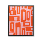Mid Century Modern Abstract 921 Mid Mod Orange and Pink Framed Canvas Print Gallery Image 8