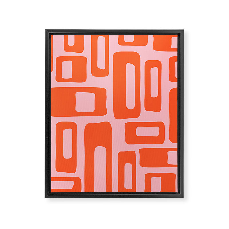 Mid Century Modern Abstract 921 Mid Mod Orange and Pink Framed Canvas Print Gallery Image 8