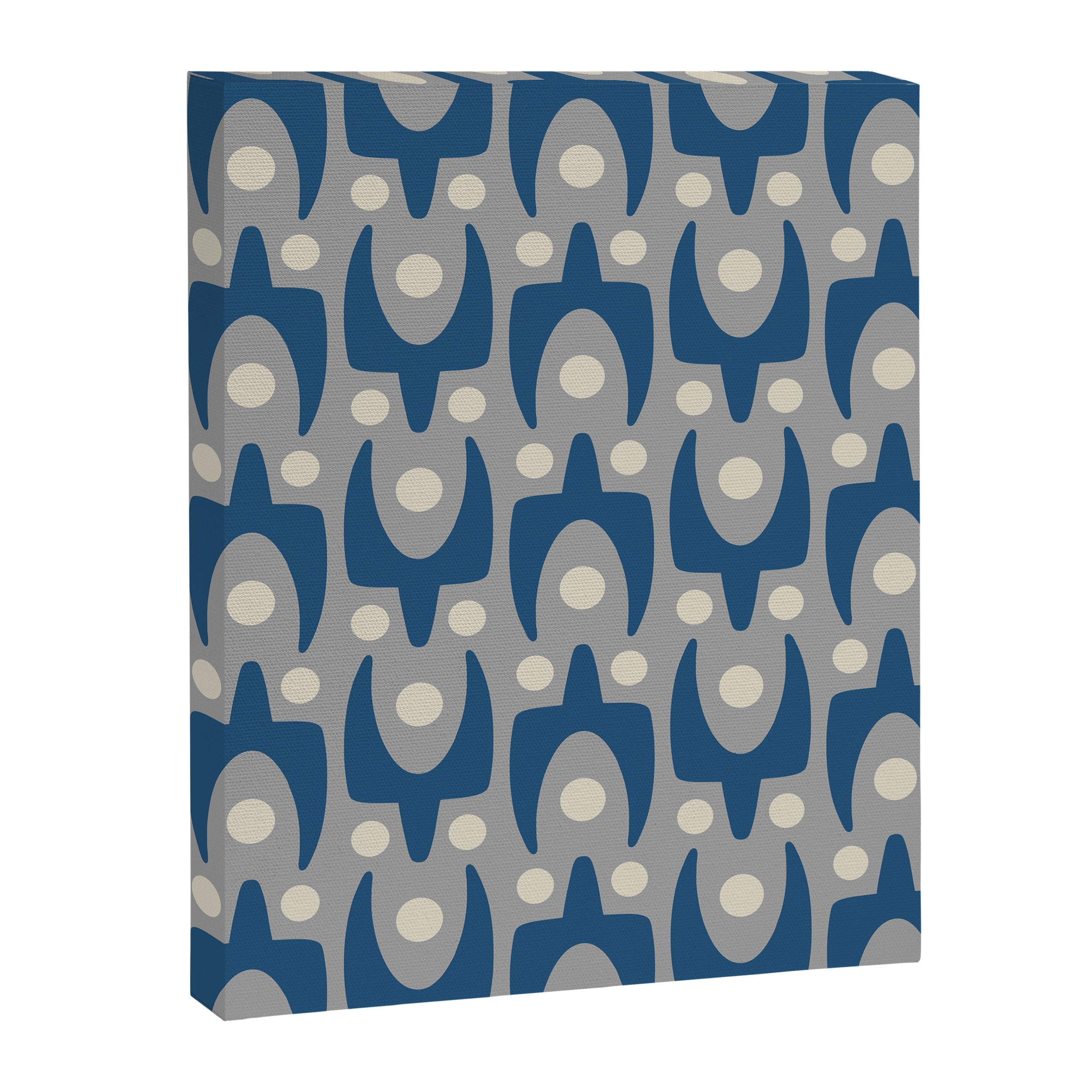 Mid Century Modern Abstract Pattern 147 Scandi Gray and Blue Canvas Print Gallery Image 8
