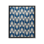 Mid Century Modern Abstract Pattern 147 Scandi Gray and Blue Framed Canvas Print Gallery Image 8