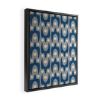 Mid Century Modern Abstract Pattern 147 Scandi Gray and Blue Framed Canvas Print Gallery Image 2
