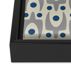 Mid Century Modern Abstract Pattern 149 Gray and Blue Framed Canvas Print Gallery Image 3