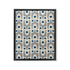 Mid Century Modern Abstract Pattern 149 Gray and Blue Framed Canvas Print Gallery Image 8