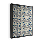 Mid Century Modern Abstract Pattern 149 Gray and Blue Framed Canvas Print Gallery Image 2