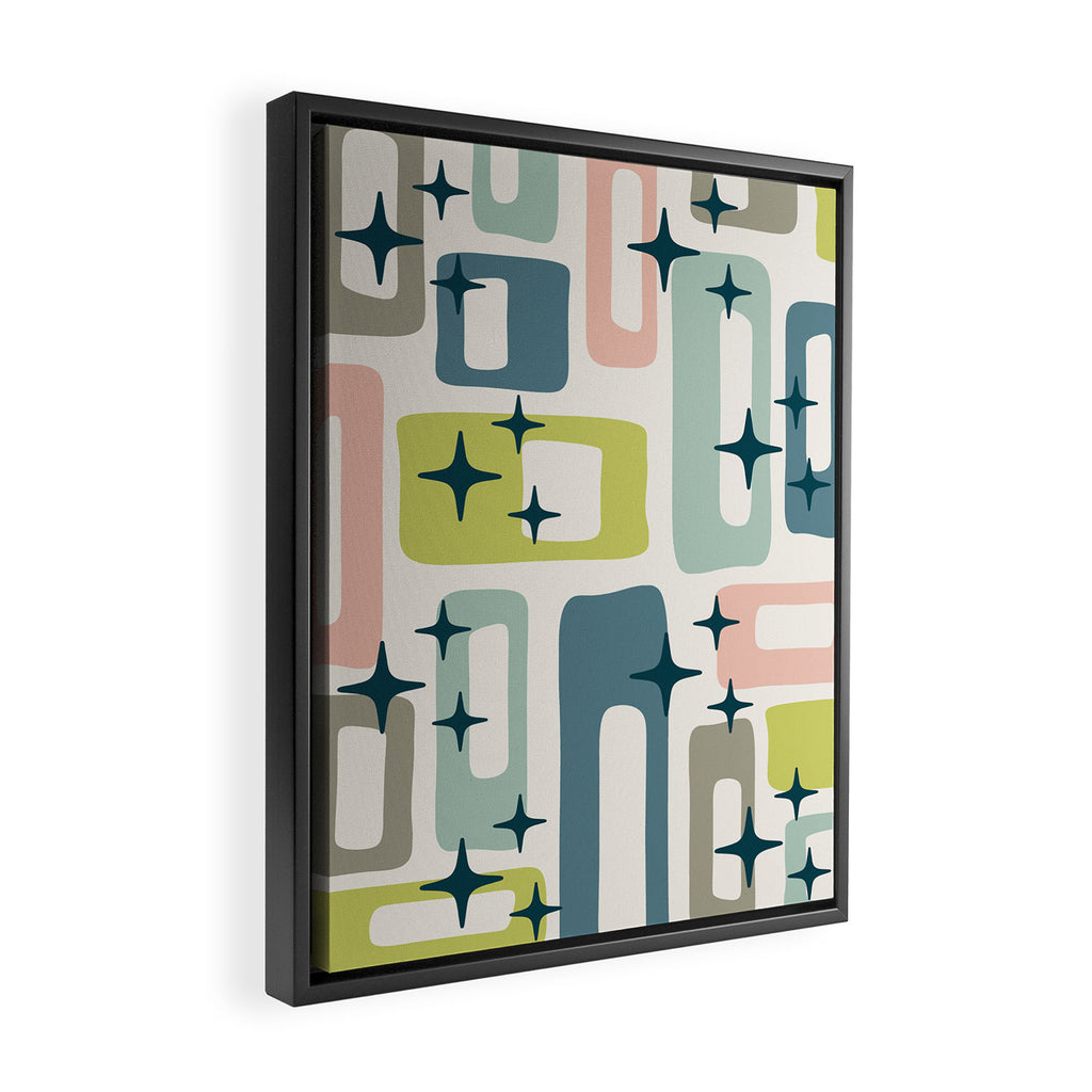 Mid Century Modern Abstract Pattern 236 Mid Mod Googie Framed Canvas Print Gallery Image 2