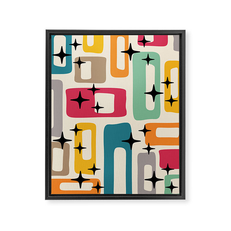 Mid Century Modern Abstract Pattern 242 Mid Mod Googie Framed Canvas Print Gallery Image 8